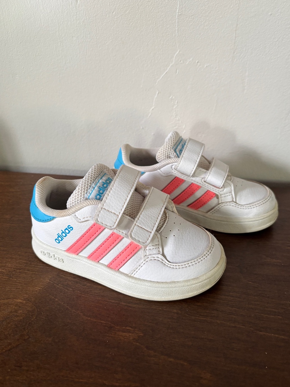 Adidas Breaknet Athletic Sneakers Toddler Kid's Size 7K White/Pink